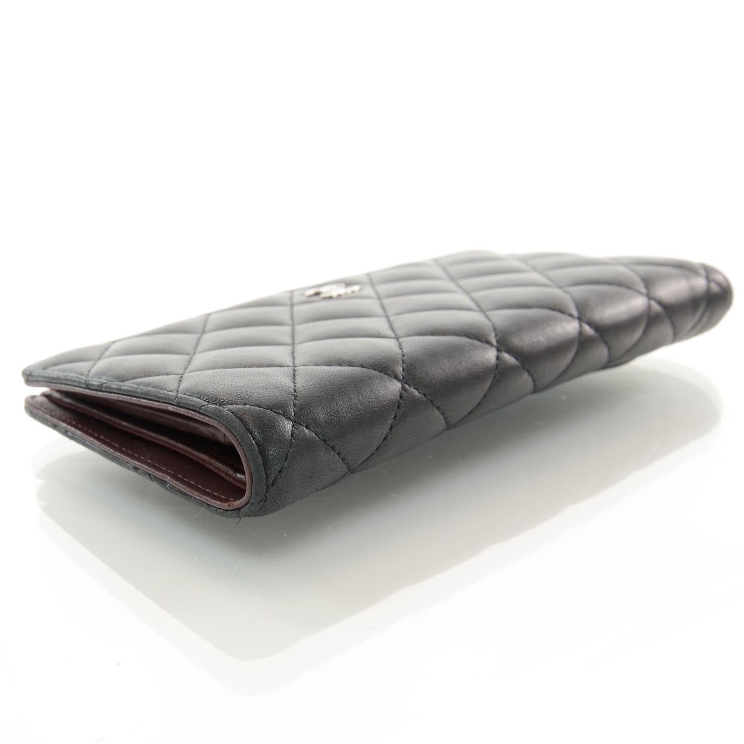 Chanel Lambskin Quilted Yen Wallet Black 4 of 9