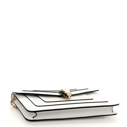 Bulgari Calfskin Serpenti Forever Shoulder Bag White 3 of 9