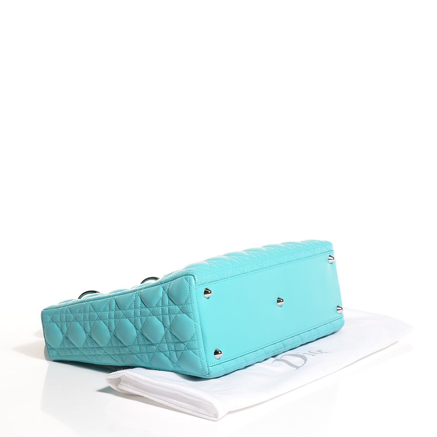 Christian Dior Lambskin Cannage Large Lady Dior Turquoise 4 of 9