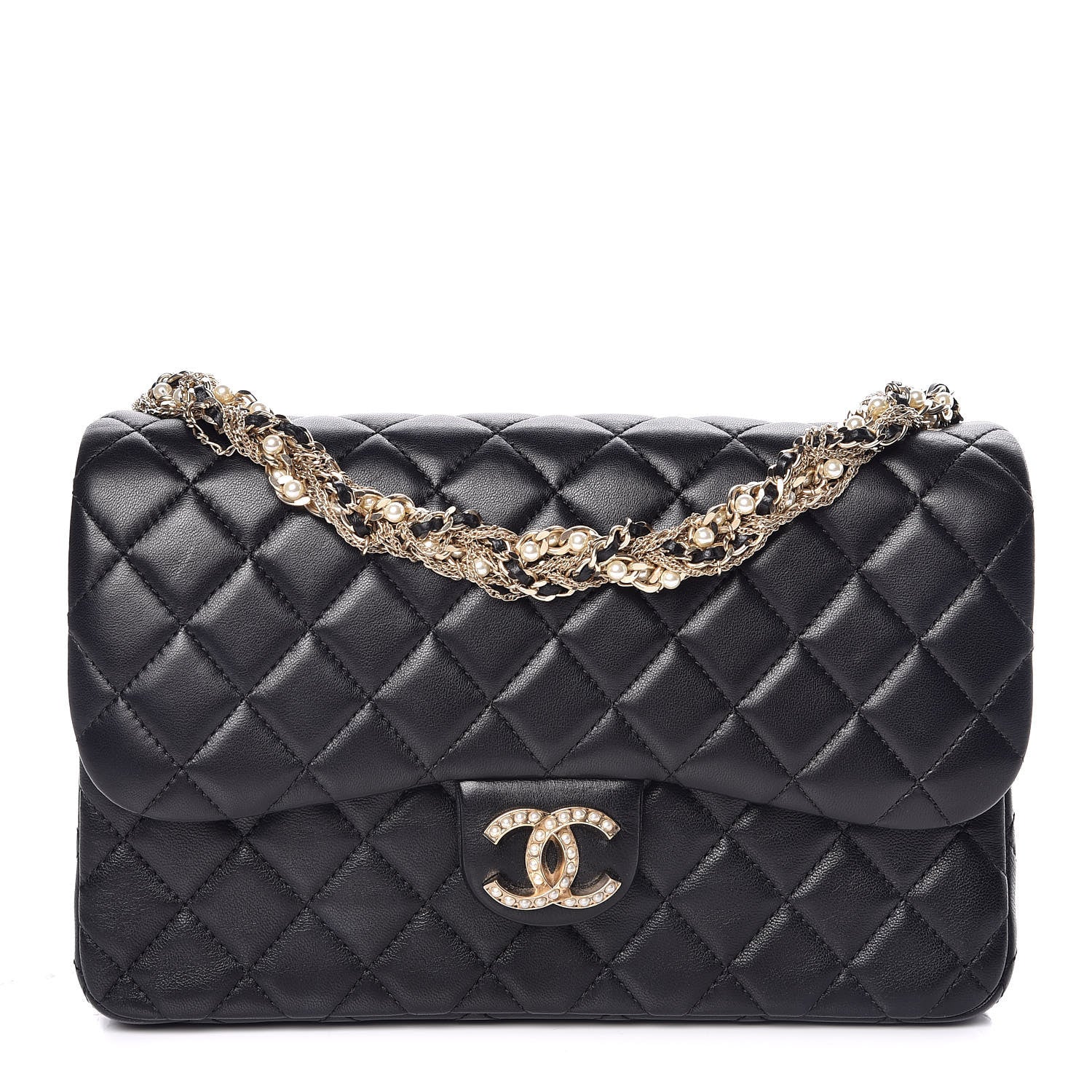 Chanel Lambskin Quilted Medium Westminster Pearl Flap Black 1 of 11