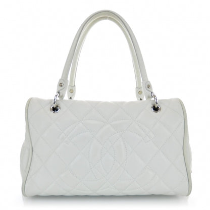 Chanel Caviar Quilted Large Timeless Bowler White 1 of 9