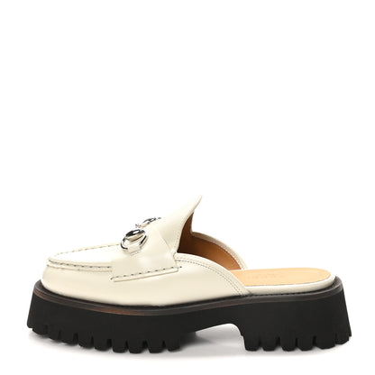 Gucci Cordovan Lux Horsebit Platform Mules 36.5 Mystic White 1 of 10
