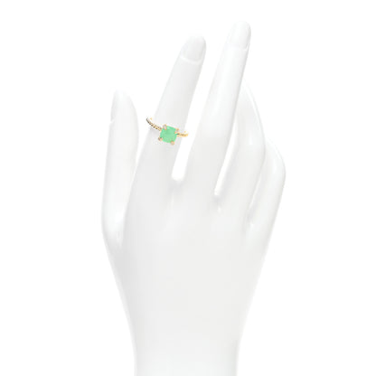 David Yurman 18K Yellow Gold Diamond Chrysoprase 7mm Chatelaine Ring 51 5.75 2 of 4