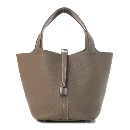 Hermes Taurillon Clemence Picotin Lock 22 MM Etoupe 1 of 4