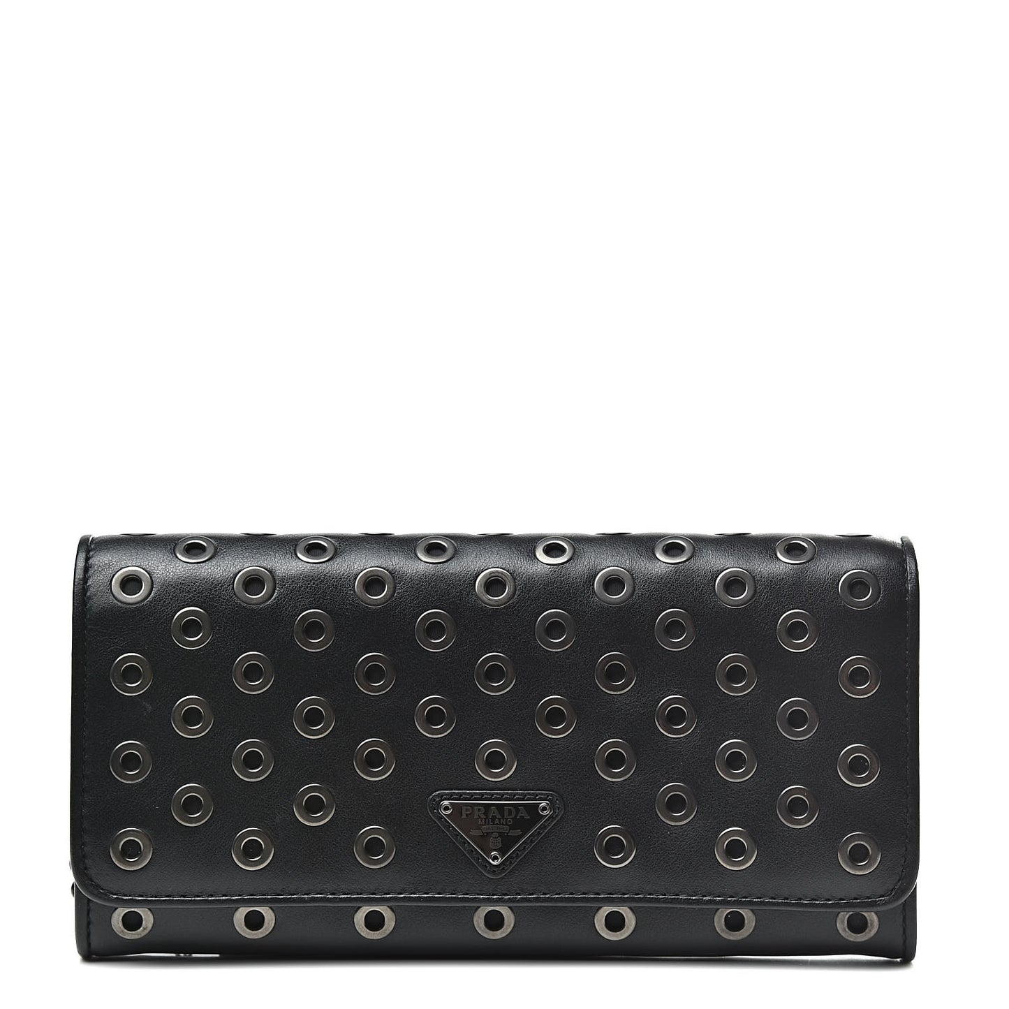 Soft Calf Grommet Continental Flap Black Fuoco