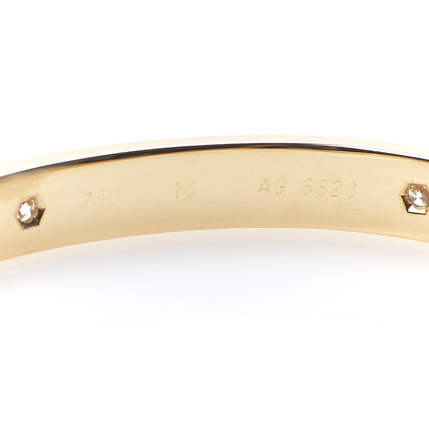 18K Yellow Gold 6 Diamond LOVE Bracelet 16