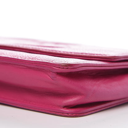 Chanel Caviar Timeless CC Wallet On Chain WOC Dark Pink 16 of 16