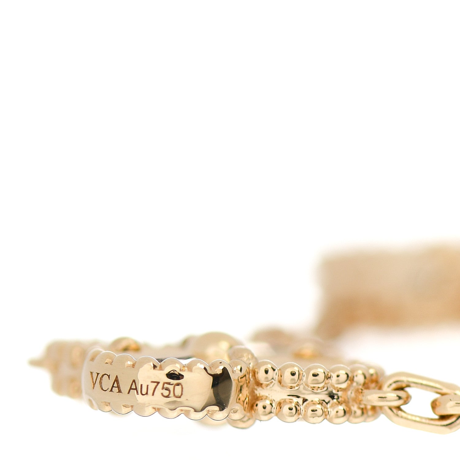 Van Cleef & Arpels 18K Yellow Gold 5 Motifs Guilloche Vintage Alhambra Bracelet 3 of 4