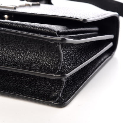 Saint Laurent Grained Calfskin Medium Monogram Sunset Satchel Black 6 of 9