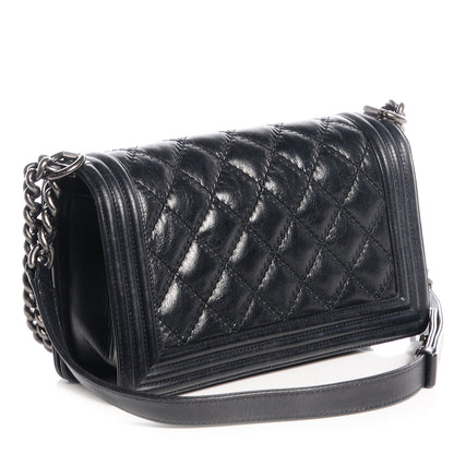 Chanel Calfskin Double Stitch Medium Boy Flap Black 3 of 8