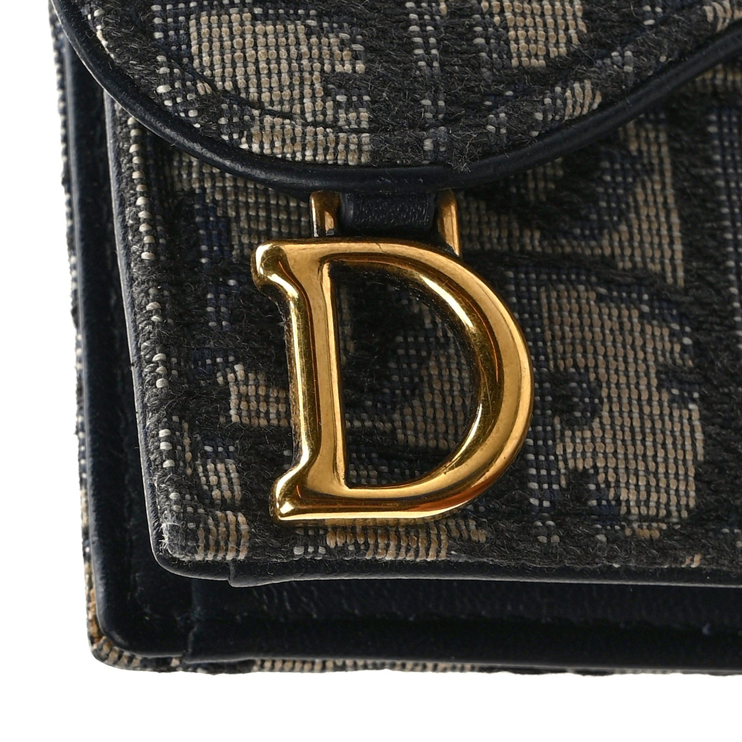 Oblique Saddle Card Holder Blue