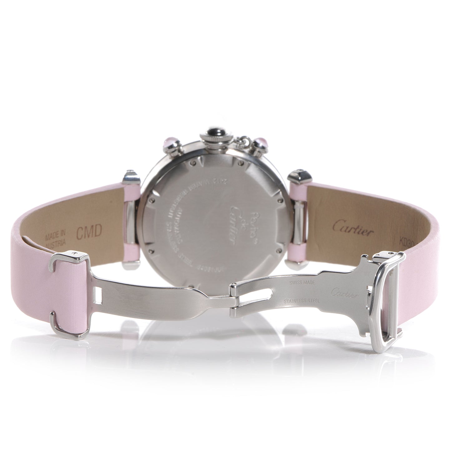 Stainless Steel Satin Mother of Pearl 35mm Miss Pasha Automatic Watch Pink