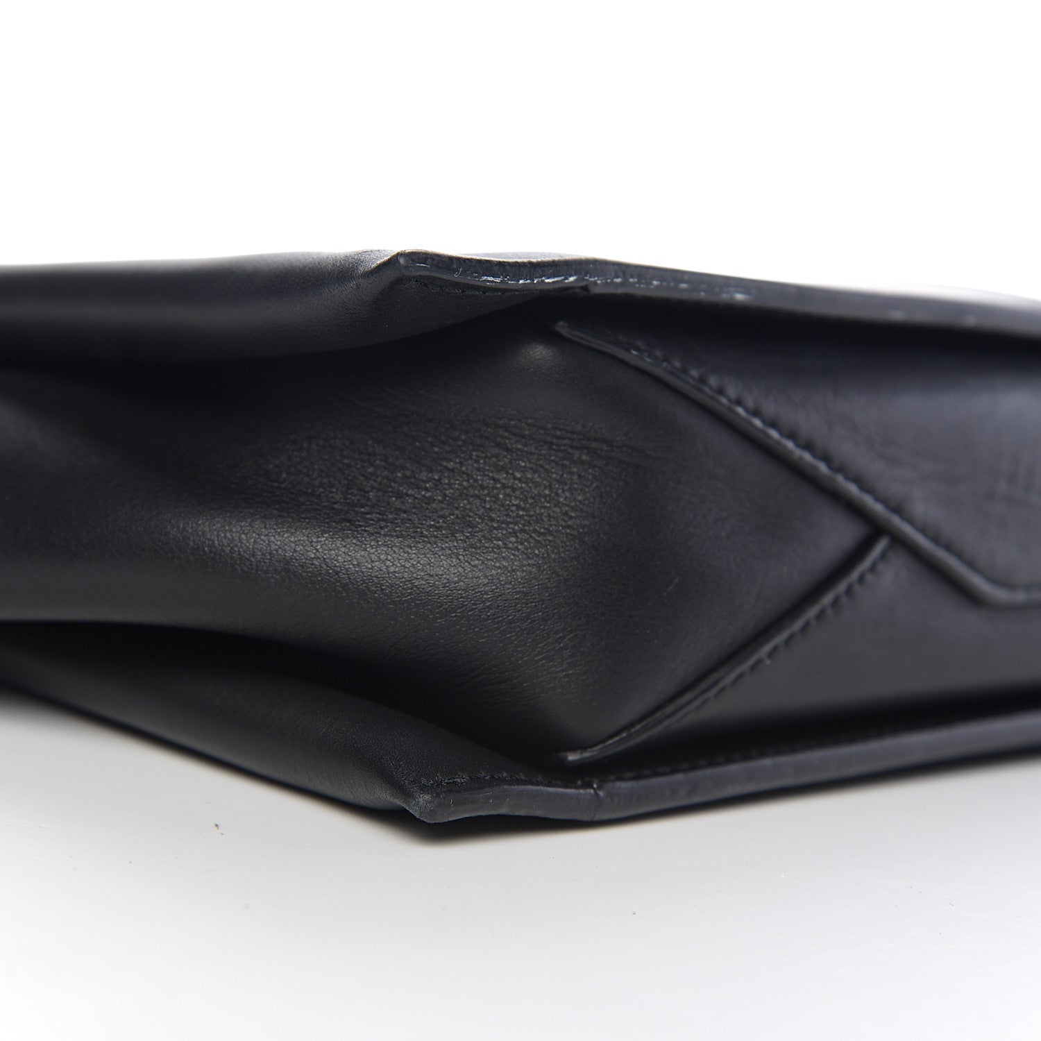 Celine Smooth Calfskin Tri-Fold Clutch on Chain Black 9 of 10