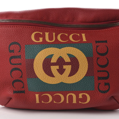 Gucci Grained Calfskin Logo Belt Bag Hibiscus Red 10 of 10