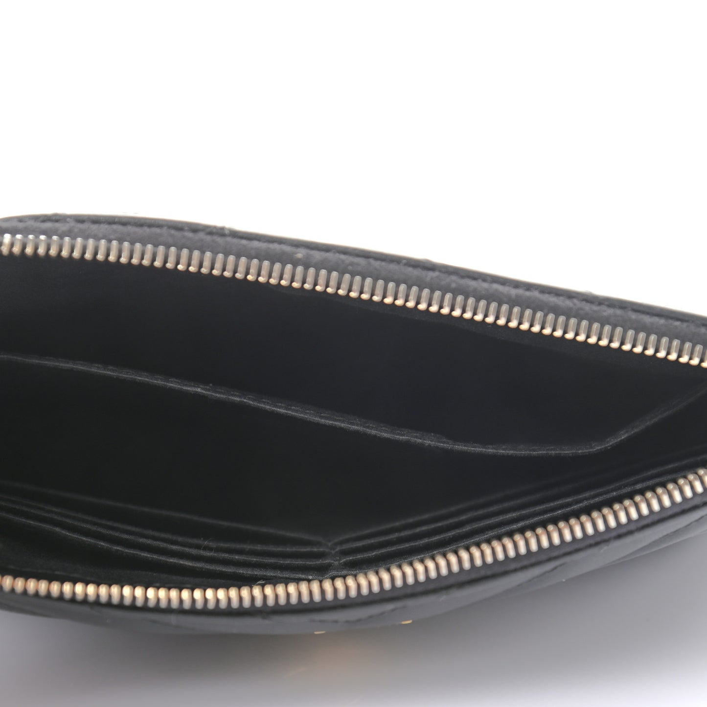 Calfskin Matelasse Chevron Monogram A5 Wristlet Black