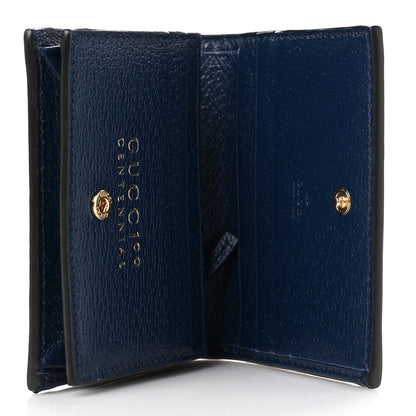 Gucci GG Supreme Kaleidoscope Calfskin Script Logo Gucci 100 Card Case Wallet Blue Orange Multicolor Blue Agata 5 of 7