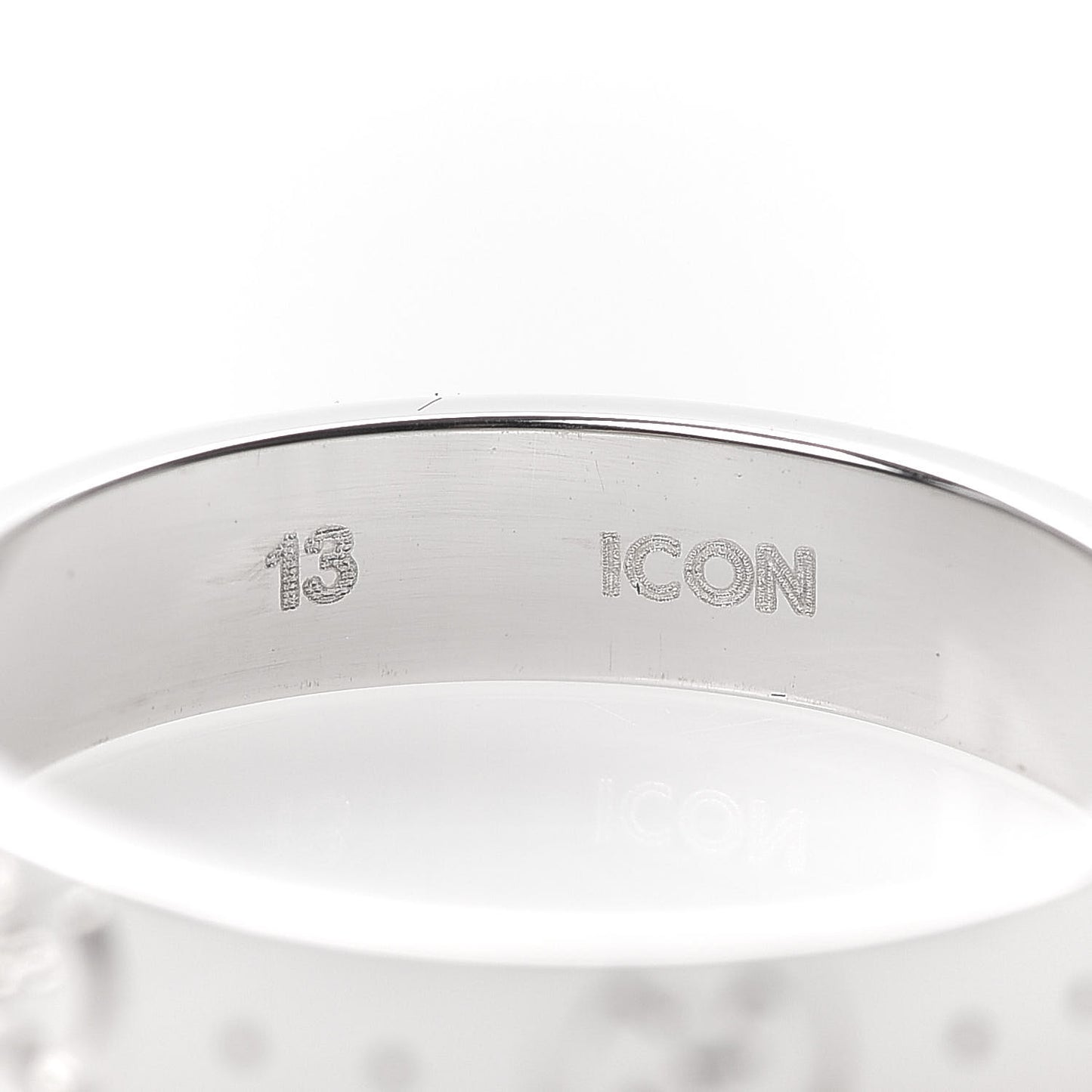 18K White Gold 4mm Icon Thin Band Ring 53 6.25