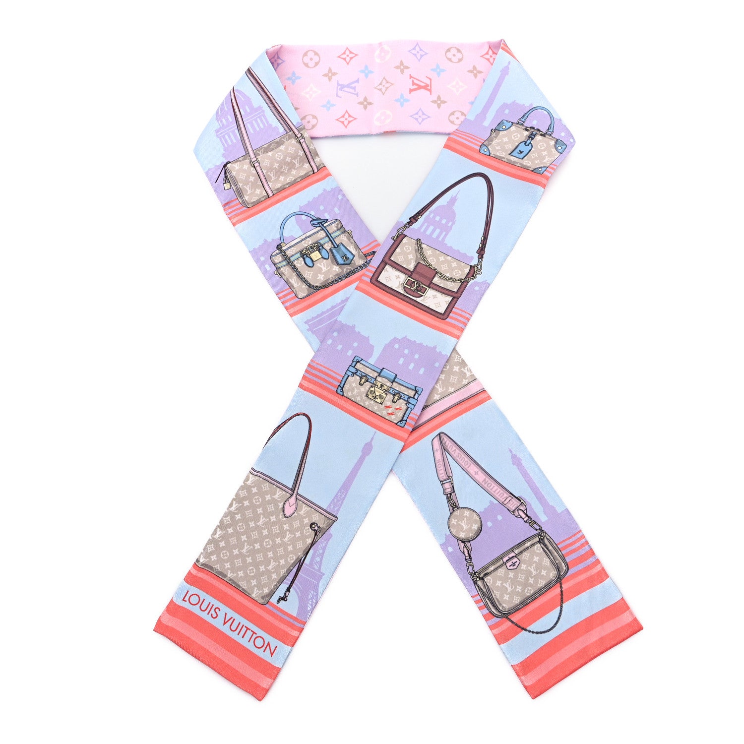 Louis Vuitton Silk Monogram Skyline Bandeau Rose Clair 1 of 3