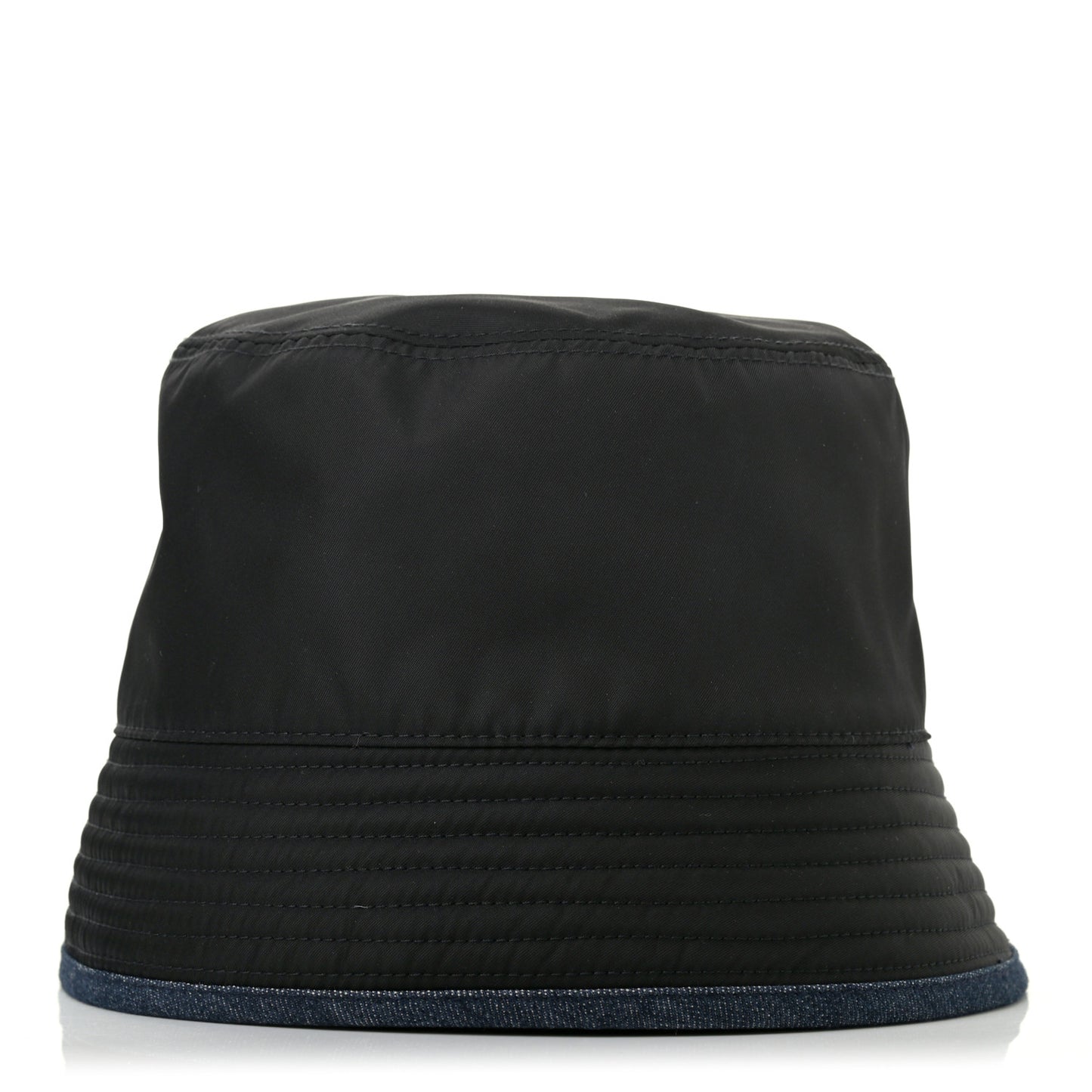 Nylon Denim Metal Triangle Logo Bucket Hat M Black