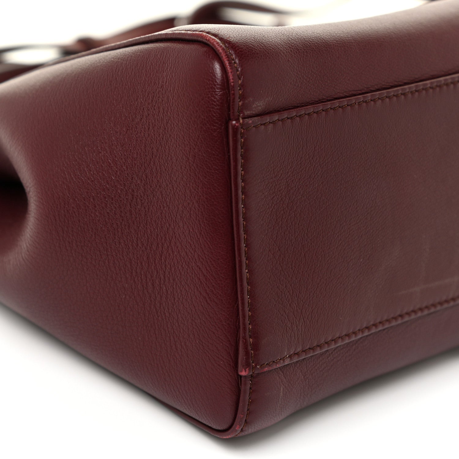 Fendi Nappa Mini Peekaboo Iconic Satchel Bordeaux 10 of 19