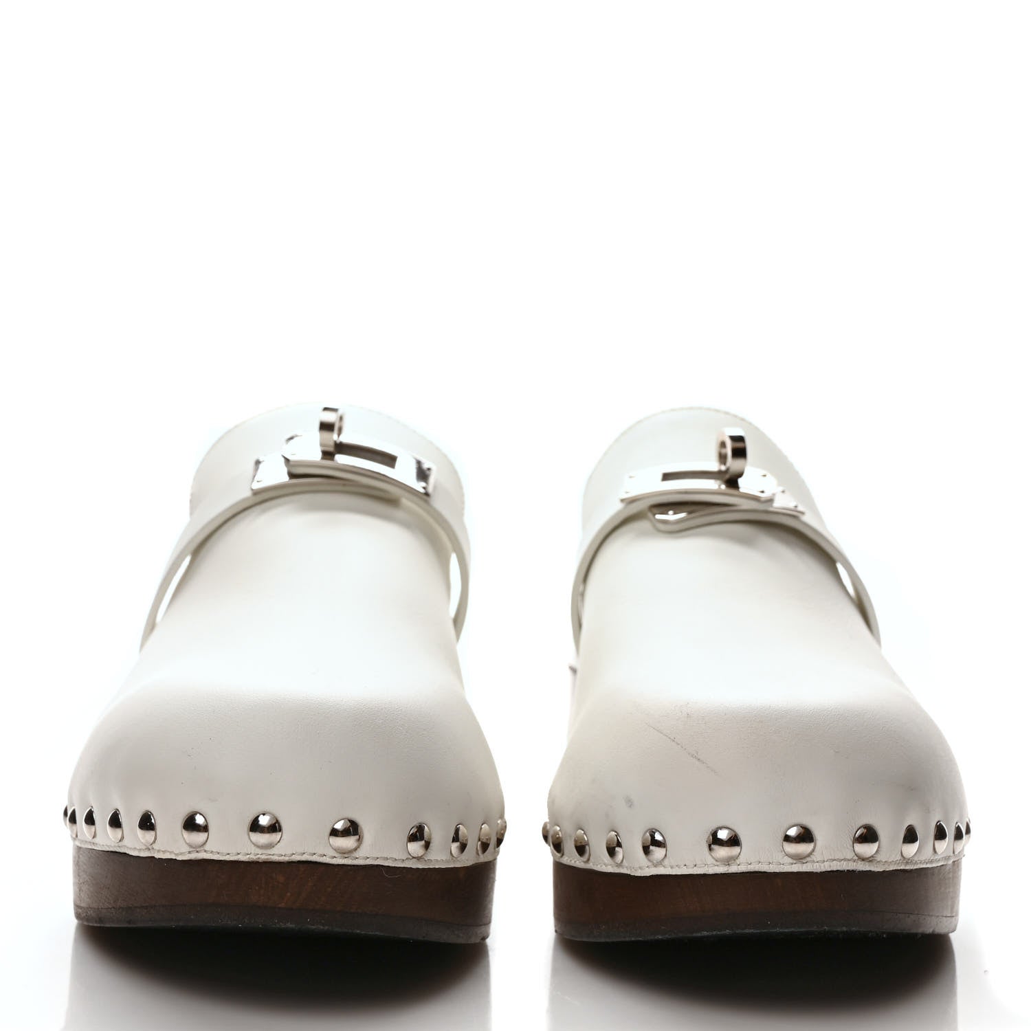 Hermes Calfskin Carlotta Mules 39 White 2 of 8
