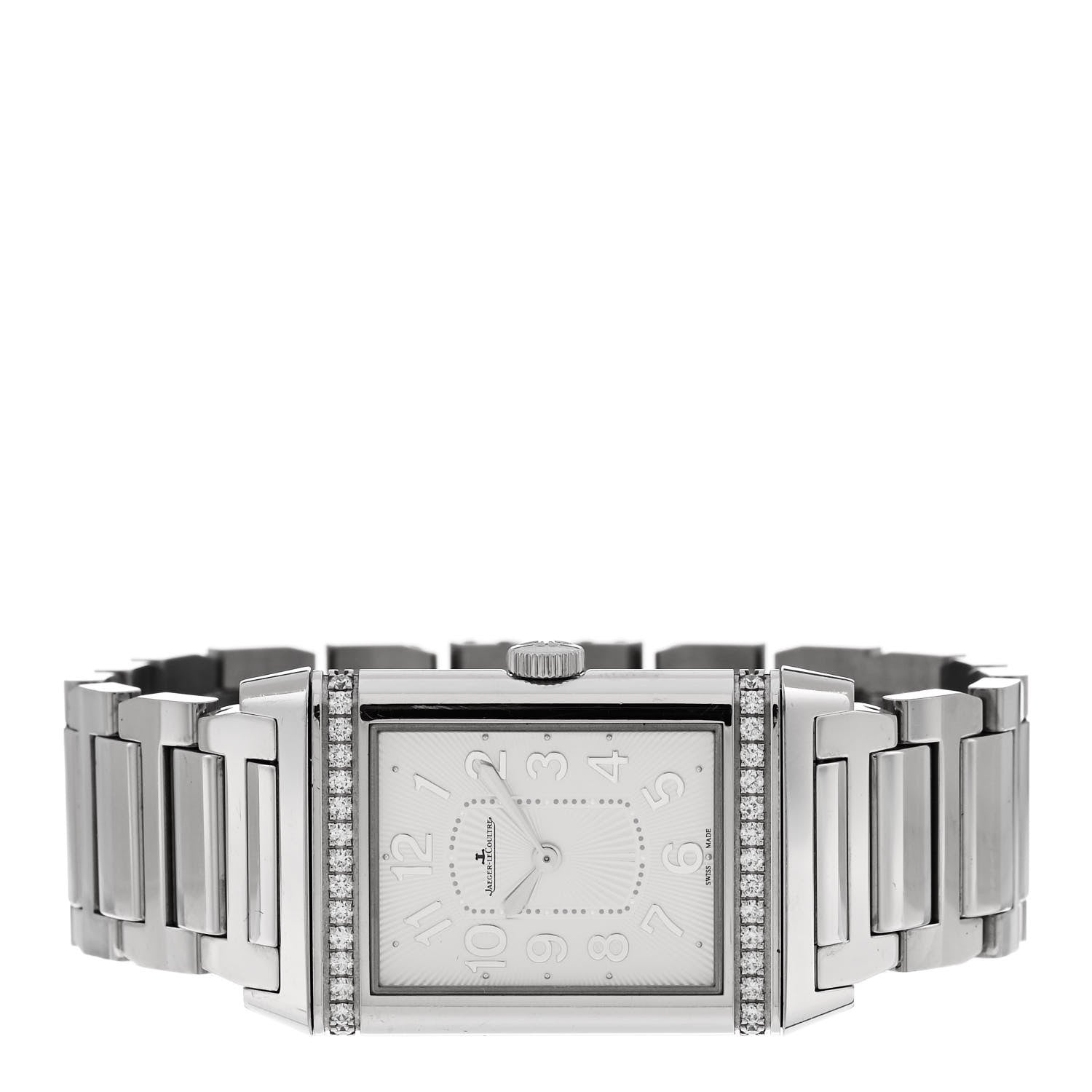 Jaeger-LeCoultre Stainless Steel Diamond 24mm Ultra Thin Reverso Manual Winding Watch Q3208121 3 of 7