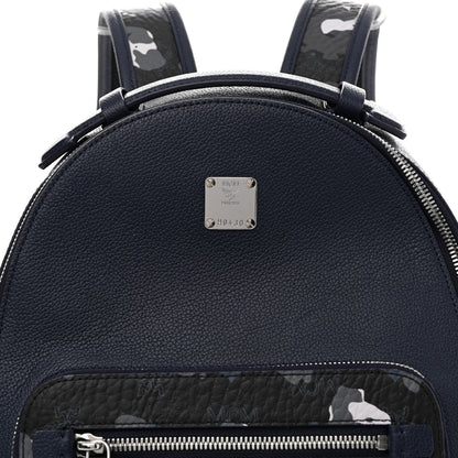 MCM Calfskin Visetos Floral Leopard Klassik Small Stark Backpack Blue Black 9 of 12