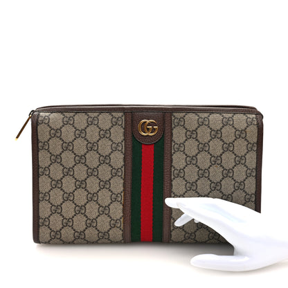 Gucci GG Supreme Monogram Web Ophidia GG Toiletry Case Beige New Acero 2 of 7
