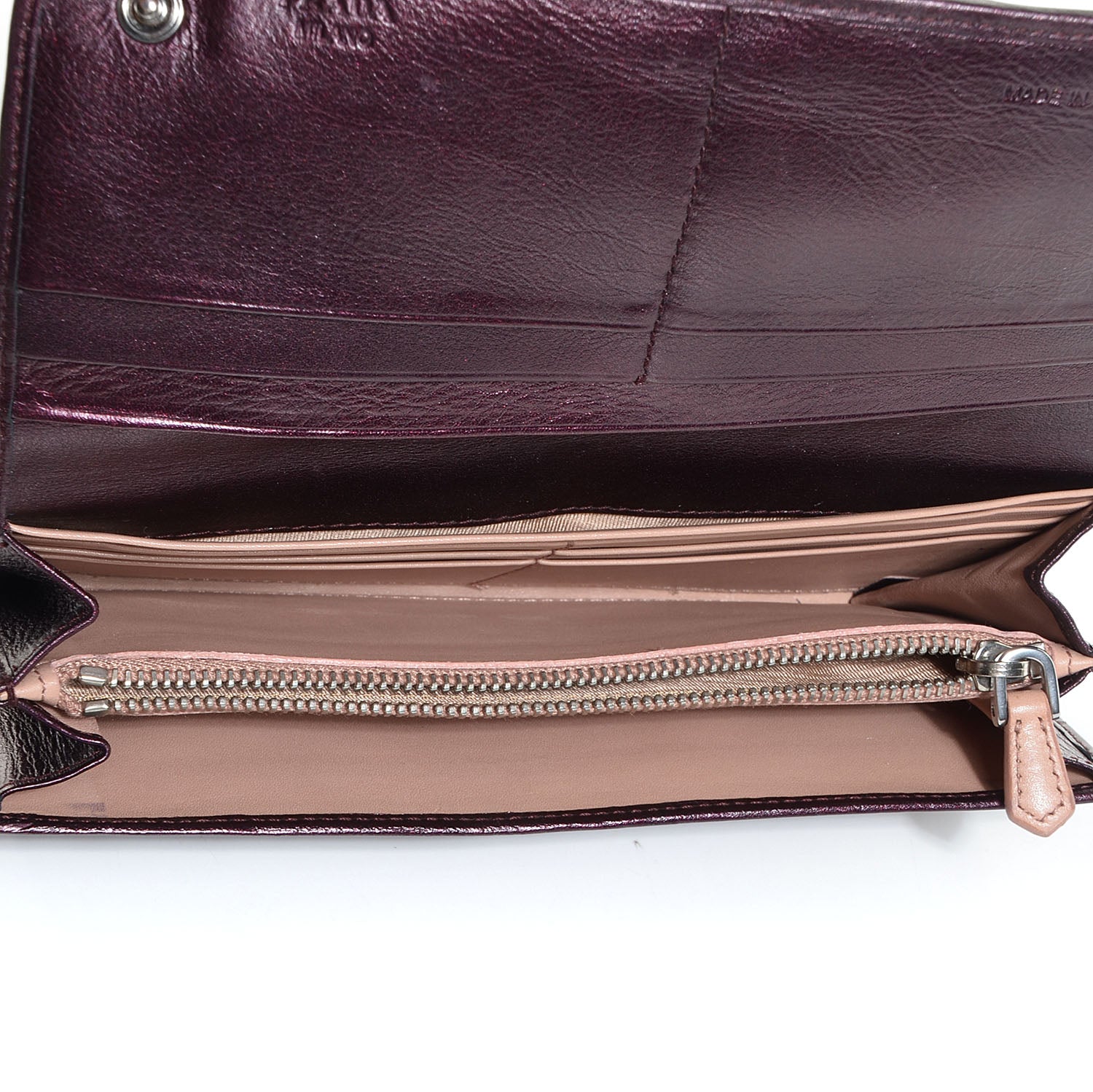 Prada Nappa Mordore Stripes Continental Wallet Lampone 10 of 10