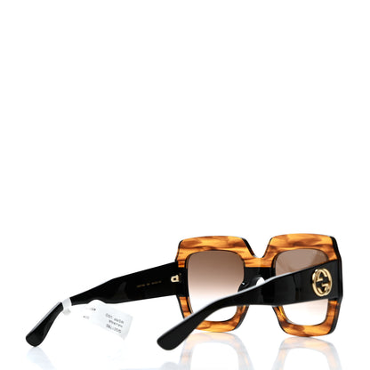 Gucci Acetate Square Frame Sunglasses GG0053S Havana 4 of 4