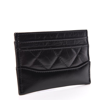 Chanel Aged Calfskin Quilted Gabrielle Card Holder Black 3 of 9