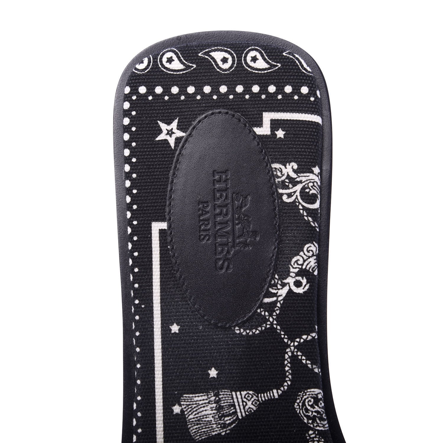 Hermes Calfskin Oran Sandals 40 Black 6 of 9