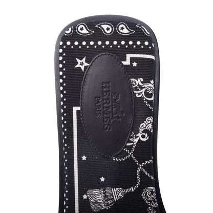 Hermes Calfskin Oran Sandals 40 Black 6 of 9