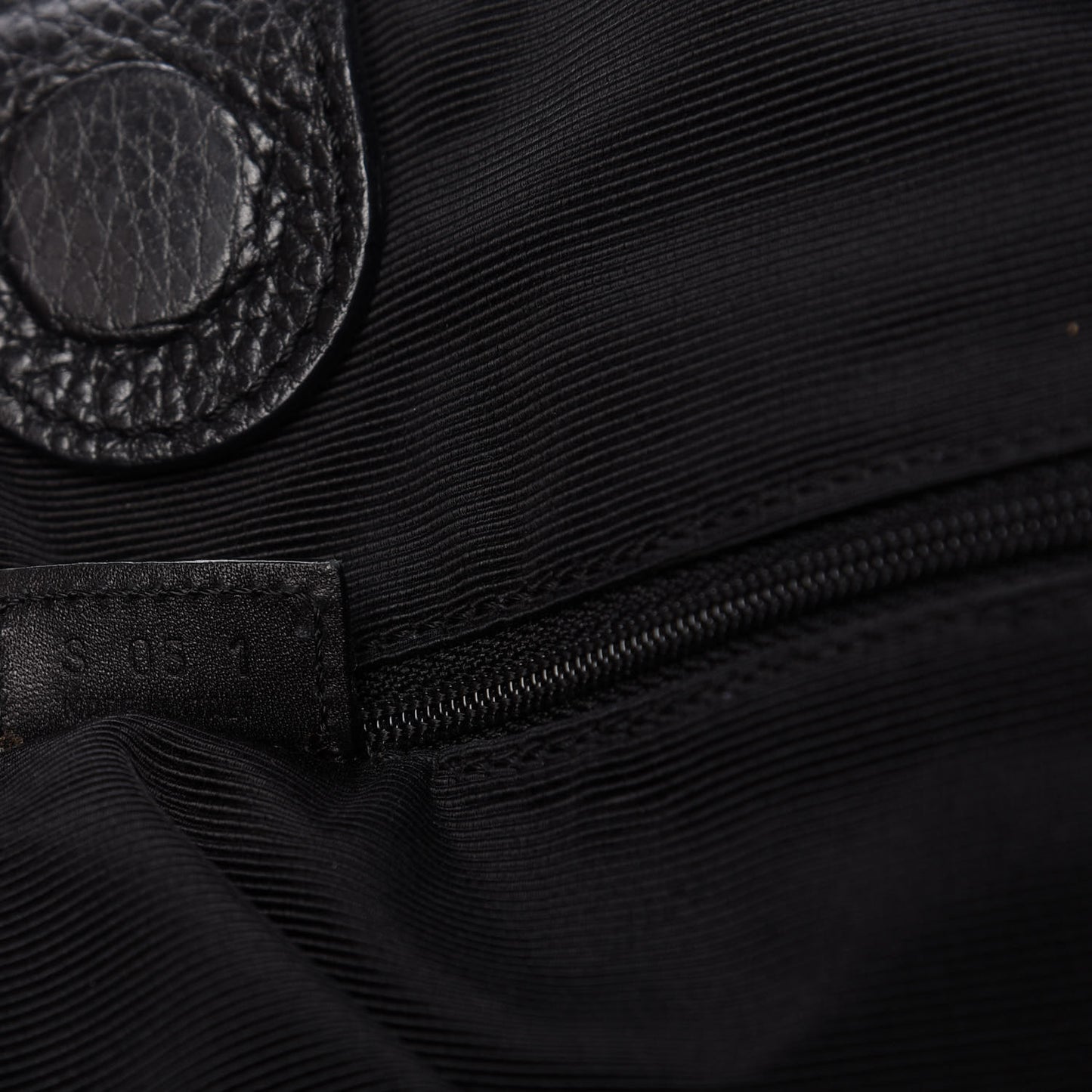 Signature Grain Calfskin Check Embossed Tote Black