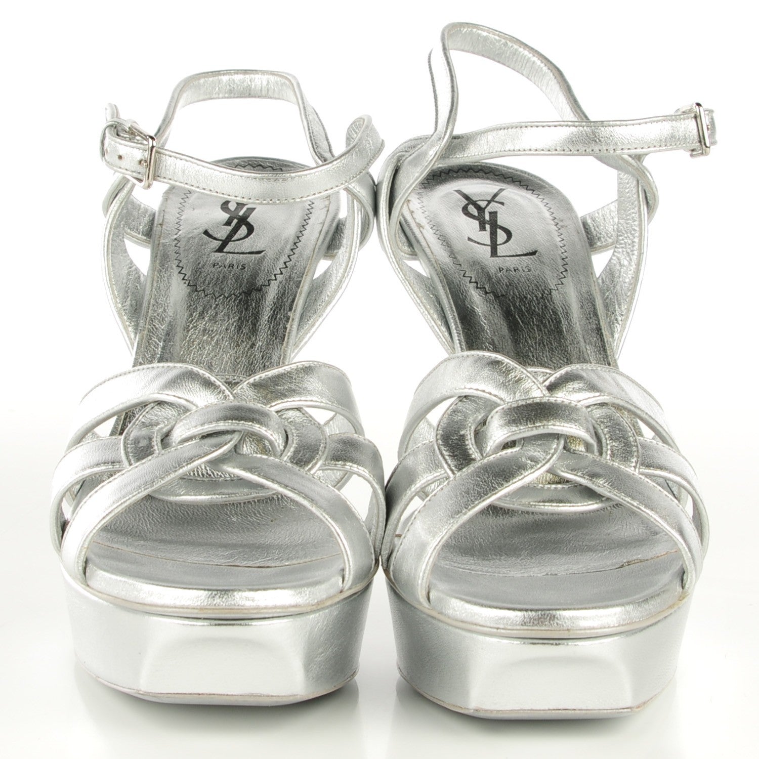 Saint Laurent Metallic Tribute 105 Platform Sandals Silver 40 2 of 7