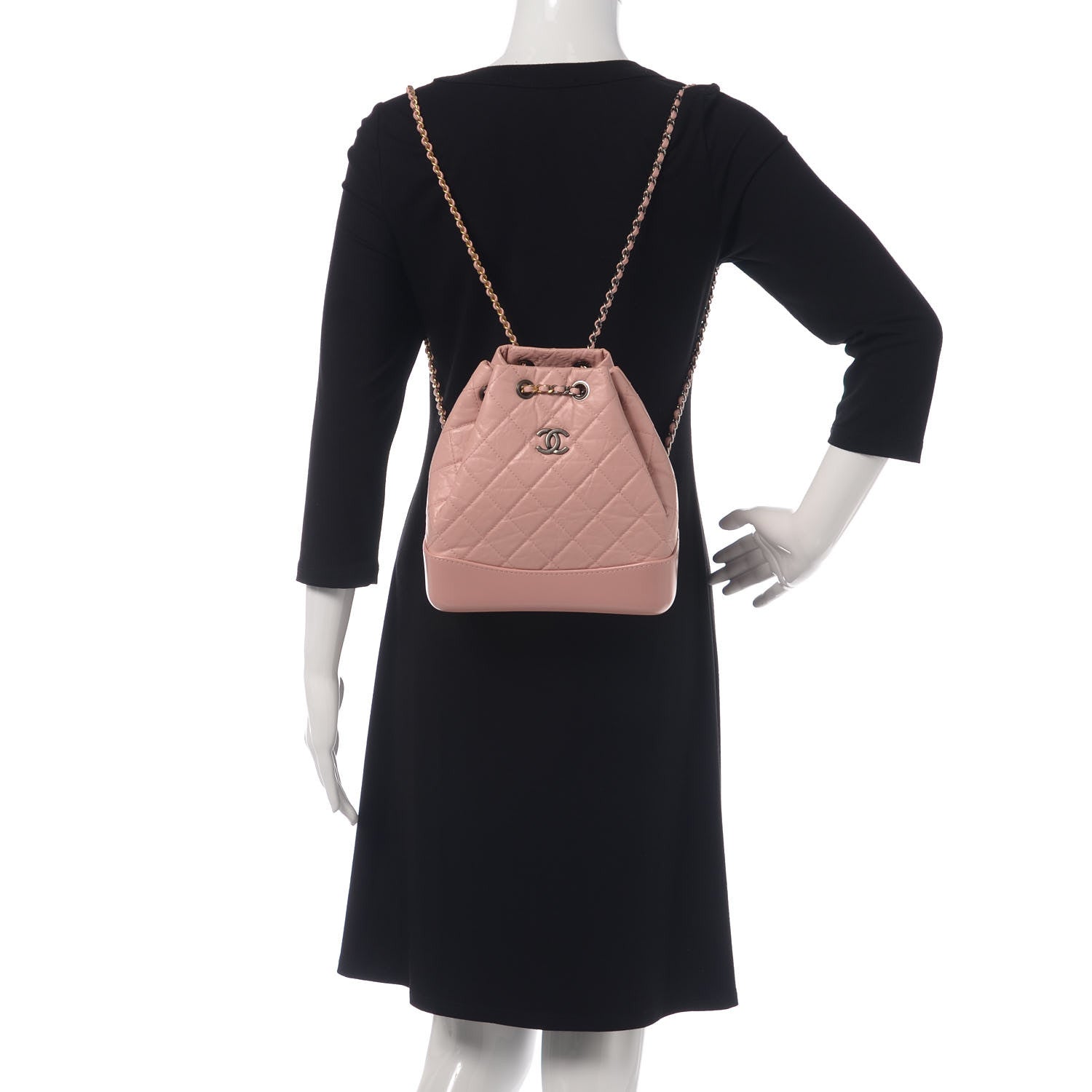 Chanel Aged Calfskin Quilted Small Gabrielle Backpack Pink 2 of 11