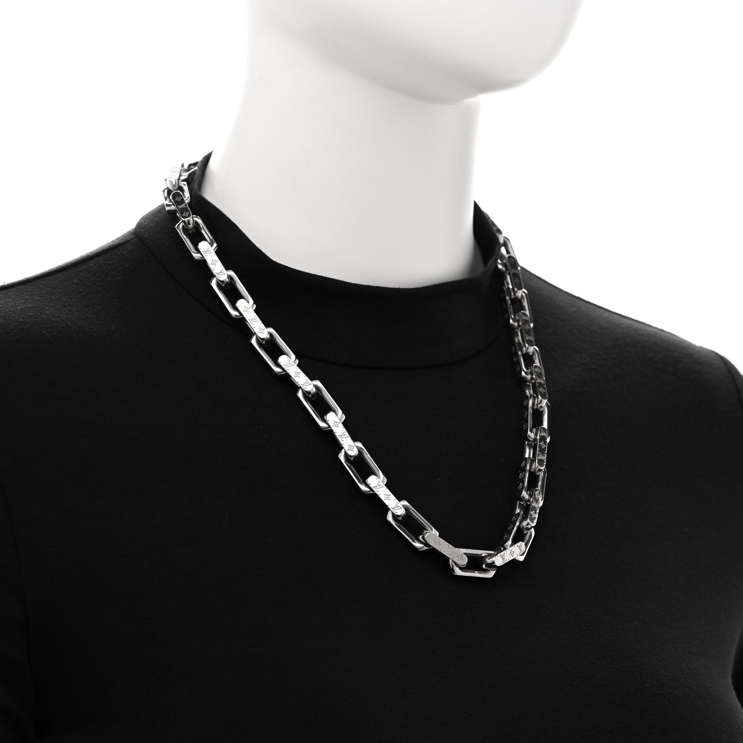 Monogram Chain Necklace Silver