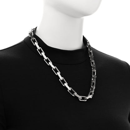 Louis Vuitton Monogram Chain Necklace Silver 2 of 5