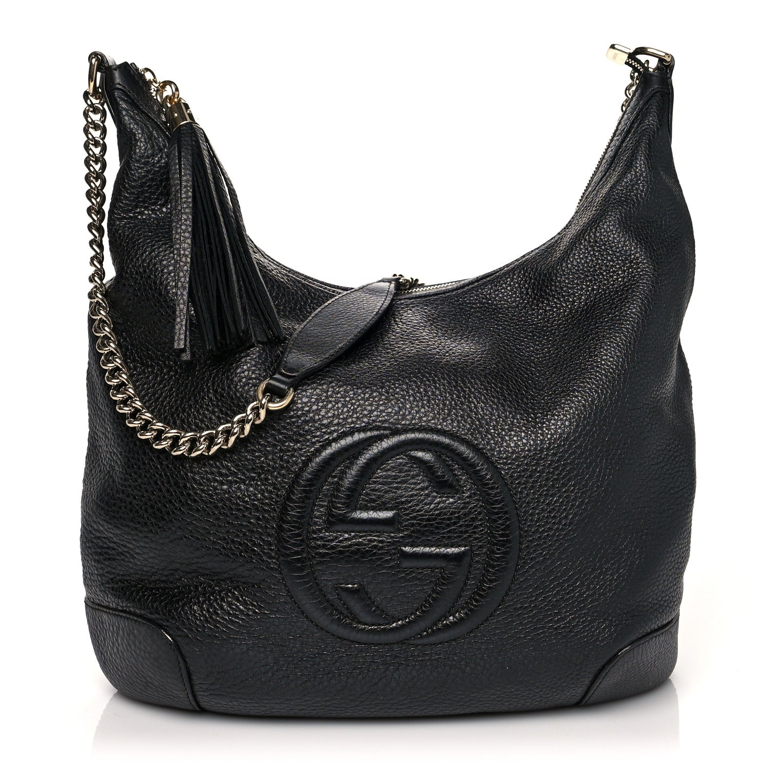 Gucci Pebbled Calfskin Medium Soho Chain Hobo Black 1 of 13