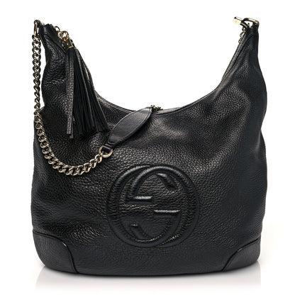 Gucci Pebbled Calfskin Medium Soho Chain Hobo Black 1 of 13