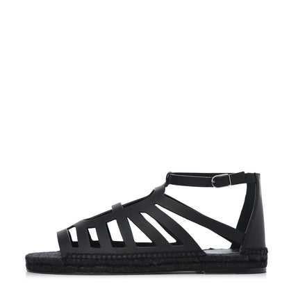 Hermes Calfskin Costanza Espadrilles 39 Black 1 of 17