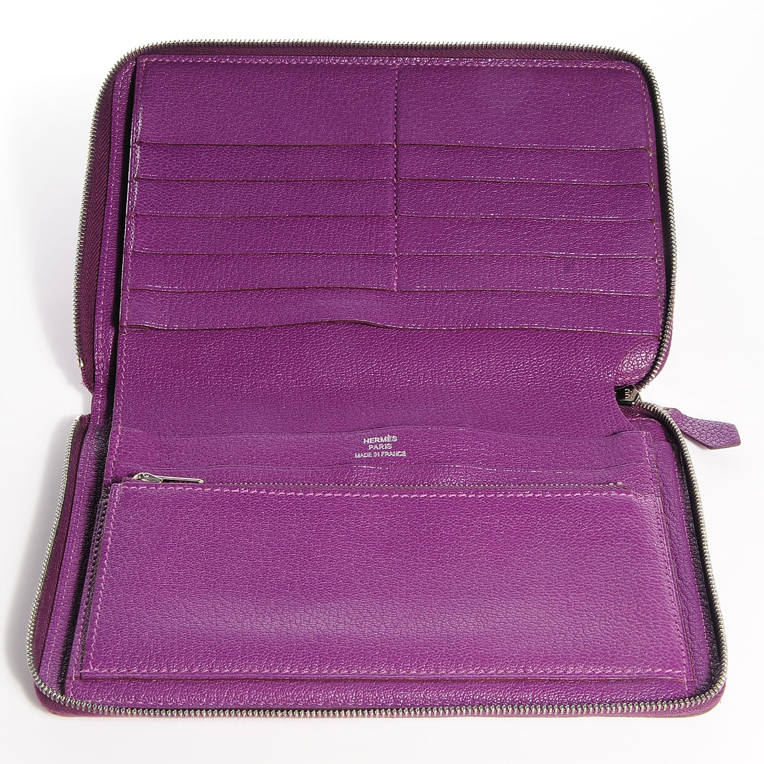 Hermes Chevre Mysore Azap GM Combined Wallet Violet 7 of 12
