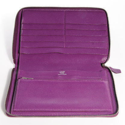 Hermes Chevre Mysore Azap GM Combined Wallet Violet 7 of 12
