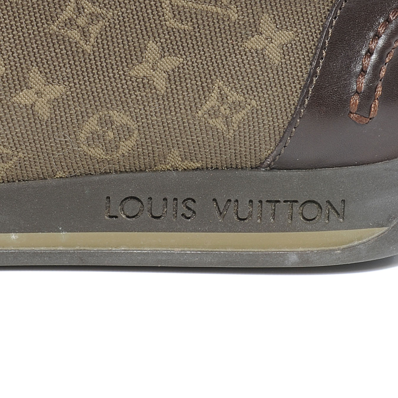 Louis Vuitton Mini Lin Monogram Sneakers Tennis Shoes 39 Kaki 7 of 10