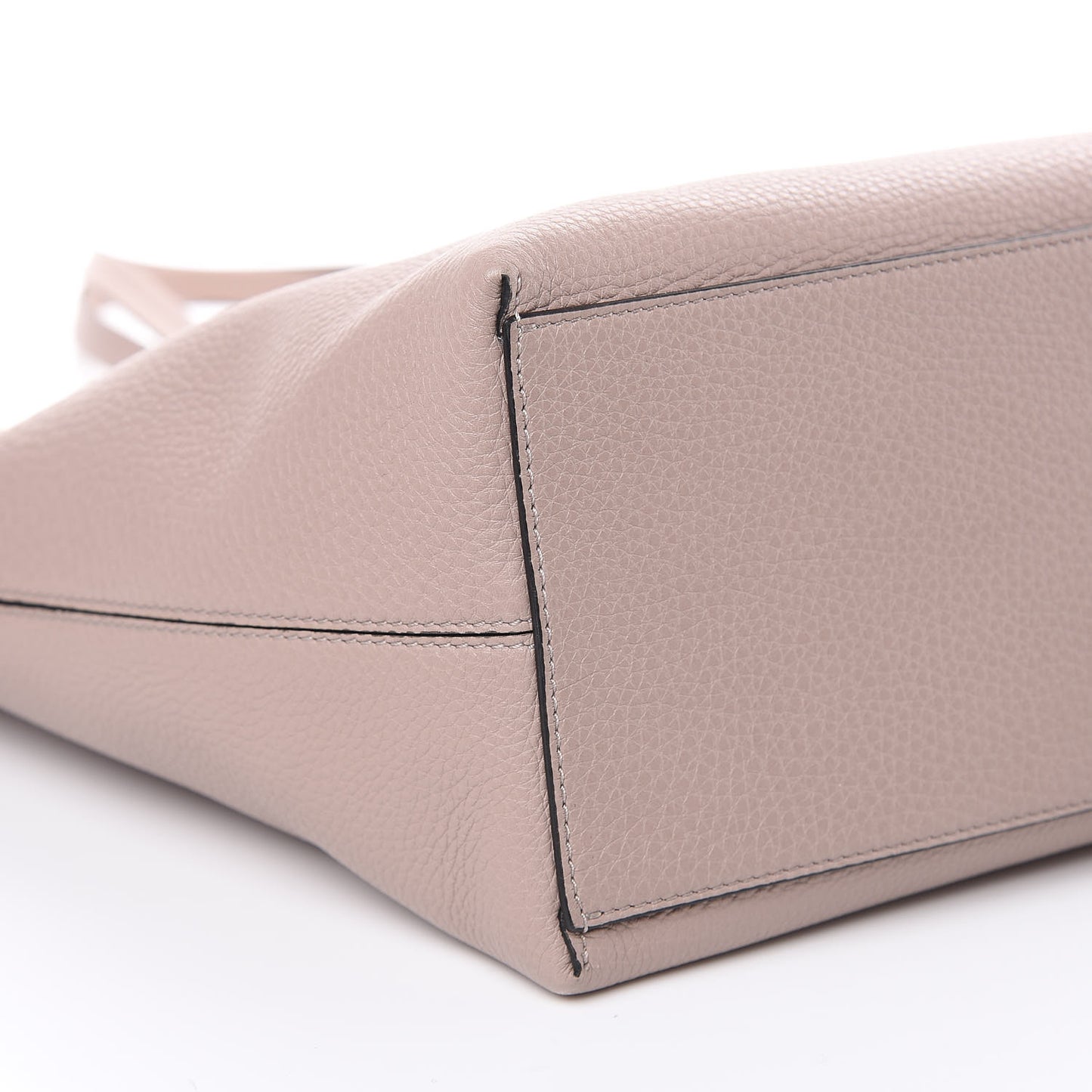 Grained Calfskin Rockstud Shoulder Tote Poudre