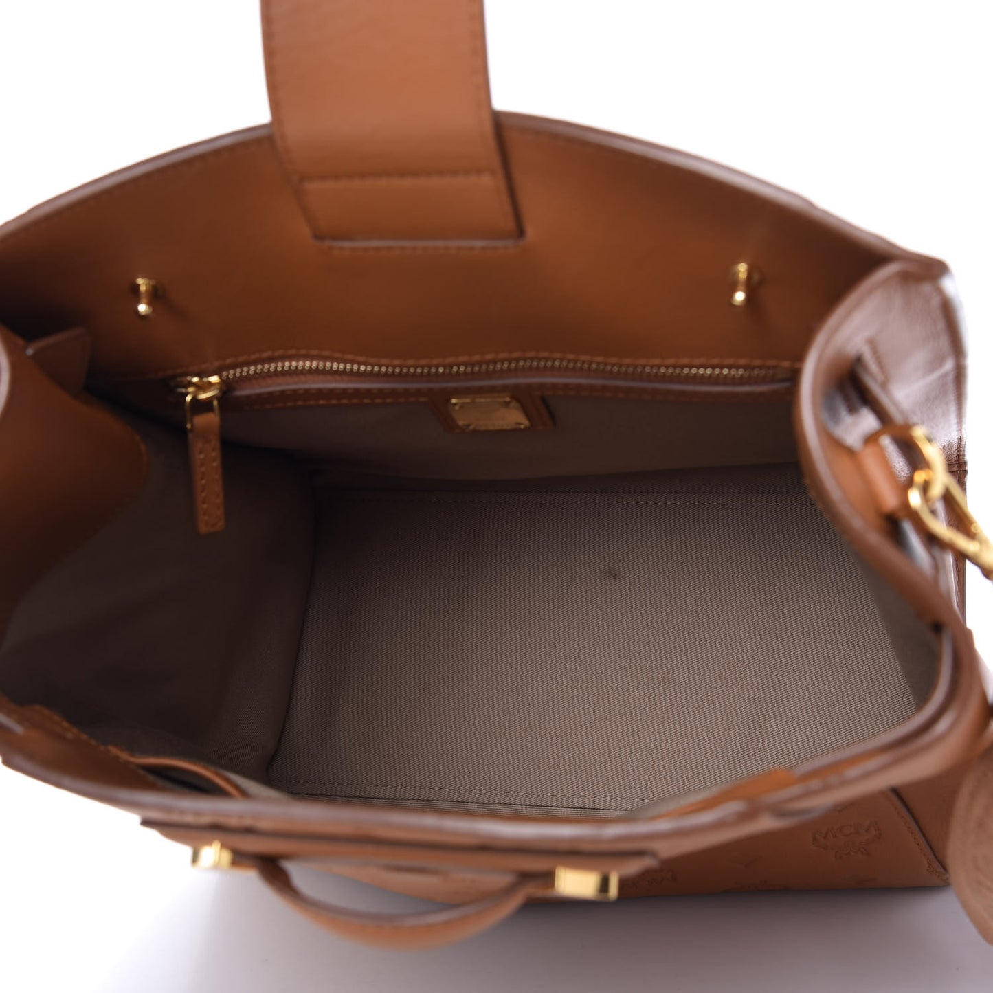 Calfskin Ottomar Monogram Essential Bucket Bag Cognac