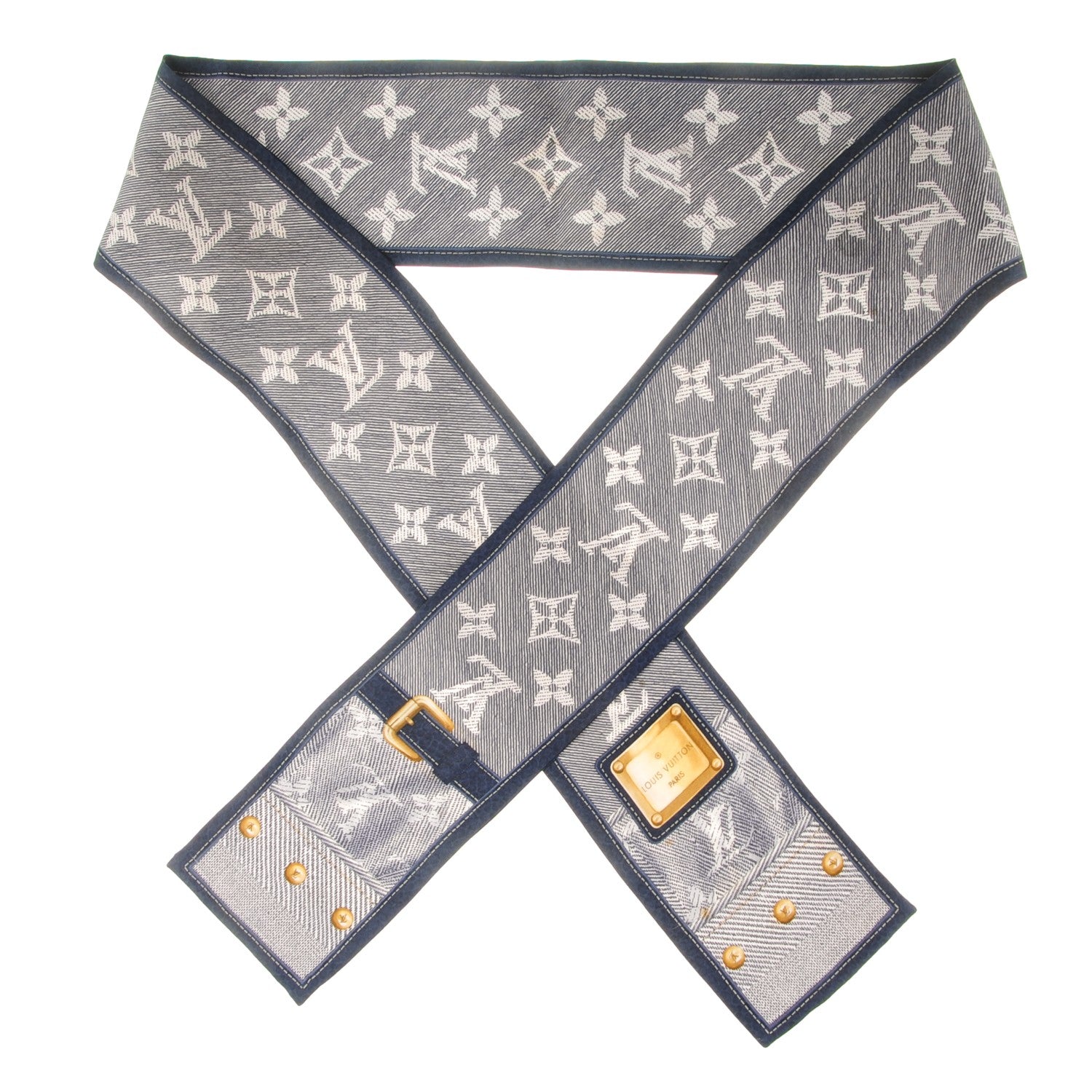 Louis Vuitton Silk Monogram New Denim Bandeau Marine 1 of 4