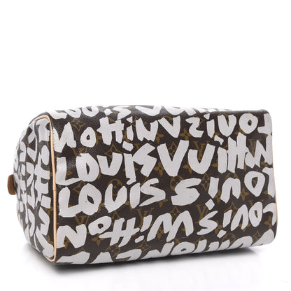Louis Vuitton Monogram Graffiti Speedy 30 Silver 4 of 13