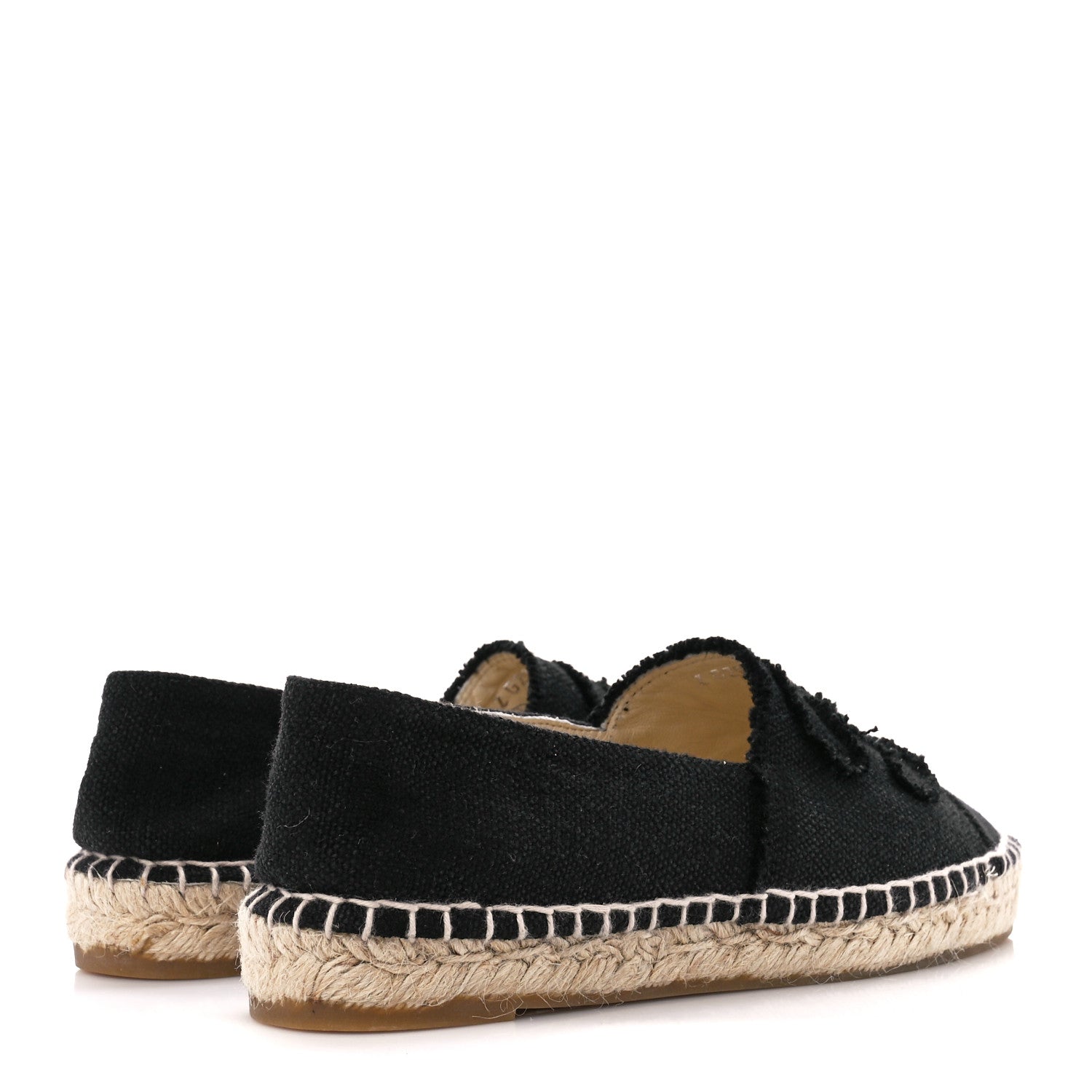 Chanel Denim Toile CC Espadrilles 37 Black 4 of 11