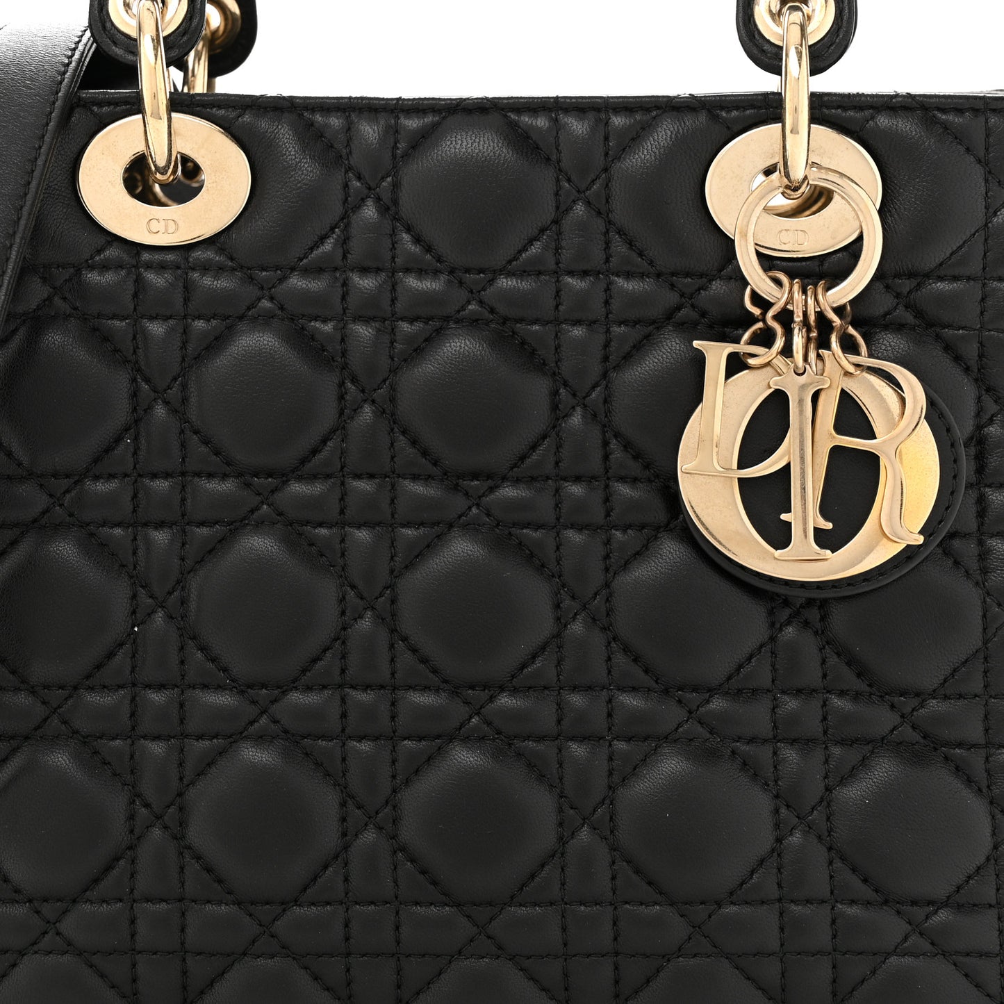 Lambskin Cannage Medium Lady Dior Black